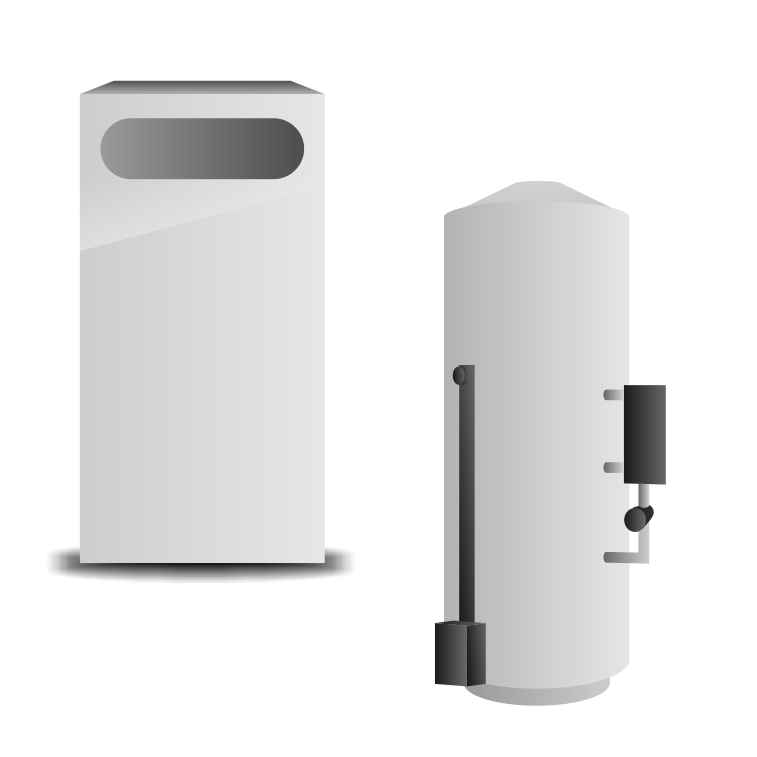 Электрокотел с водонагревателем накопительного типа с внешним пластинчатым теплообменником.
