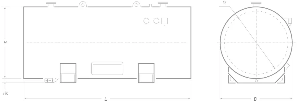 Водонагреватель 9000 литров горизонтальный